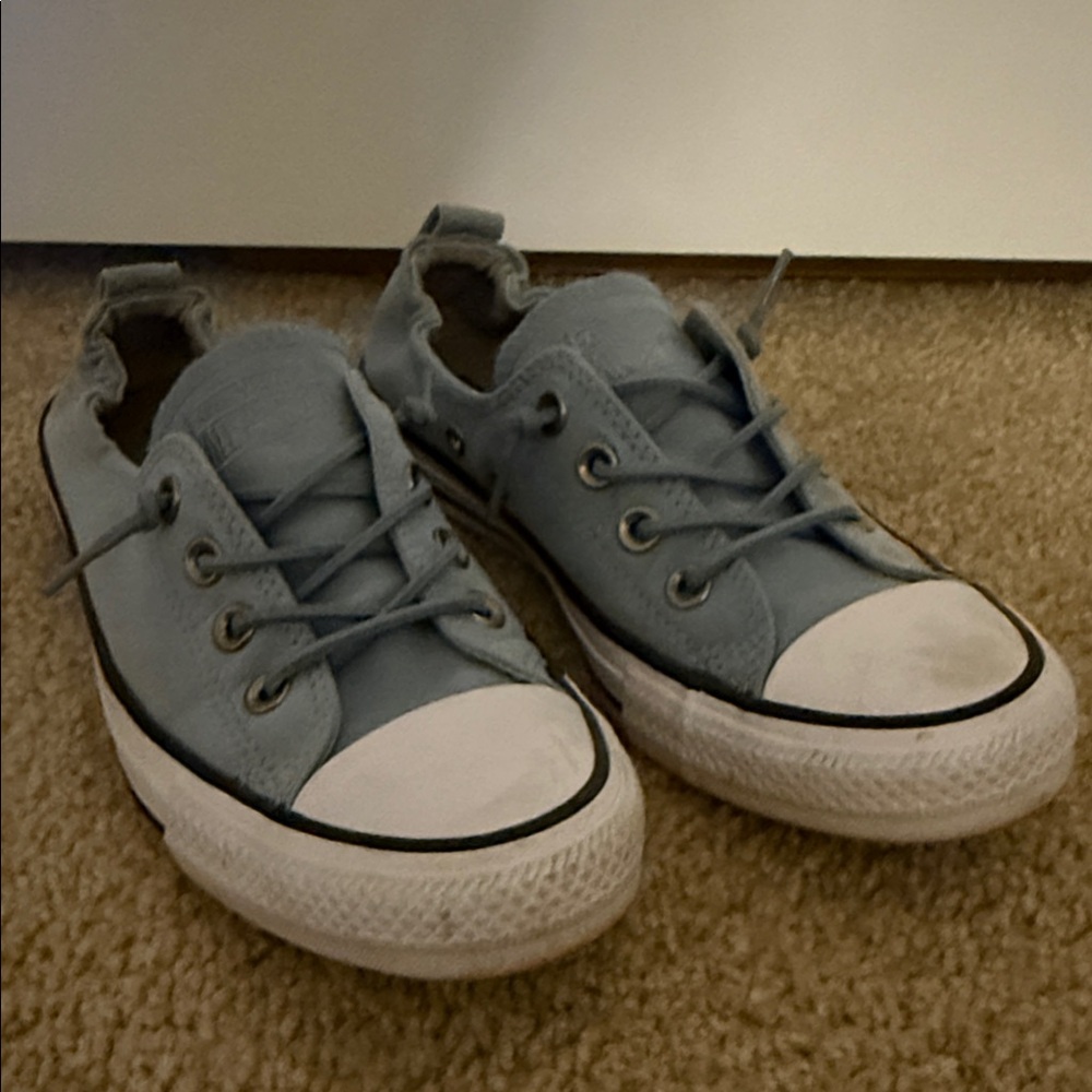 Converse Light Blue Canvas Sneakers slip on